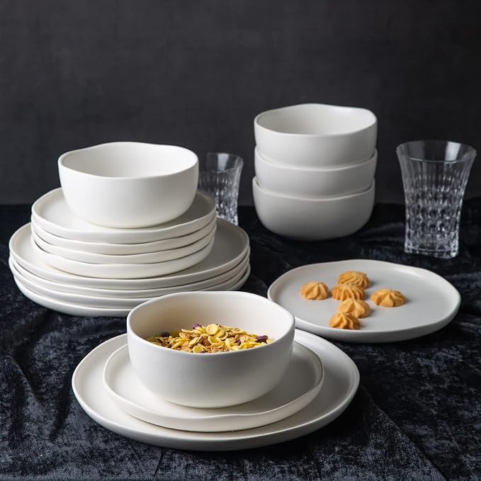 AmorArc Stoneware Cereal Bowls for Kitchen, 28oz Large Ceramic Soup Bowls Set - Image 8