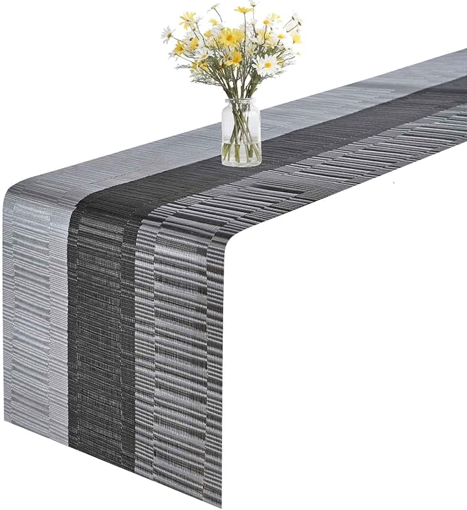 GIVERARE Table Runner, 12x53in Heat-Resistant Woven Vinyl Long Tabletop by GIVERARE