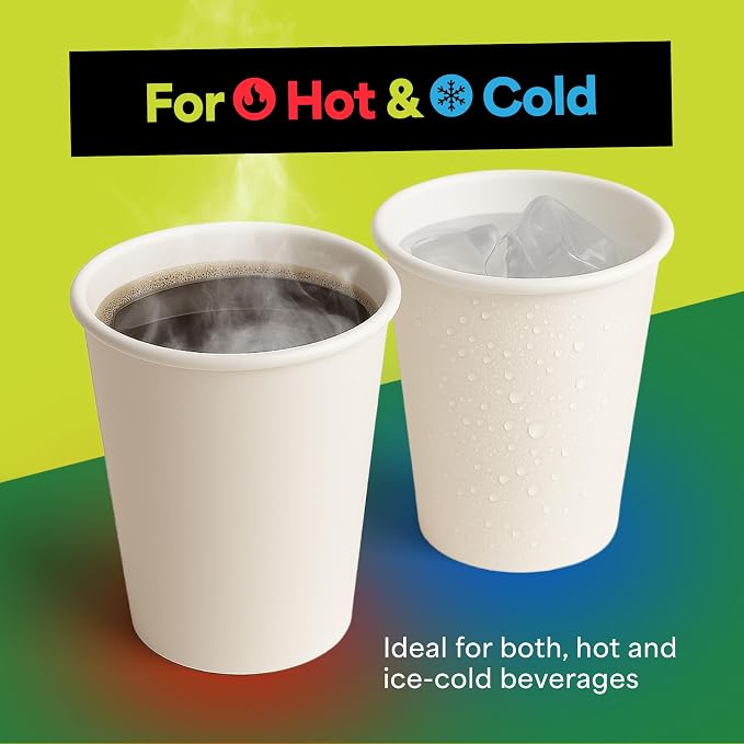 EconoHome 8 oz 1000 Pack Disposable Coffee Paper Cups - Image 4