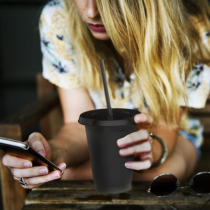 16 oz Reusable Black Plastic Cups - Image 4