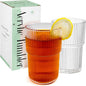REALWAY 17oz Ribbed Plastic Glasses, Unbreakable Acrylic Drinking Cups – Clear by R%C3%89%CE%91LW%C3%81Y