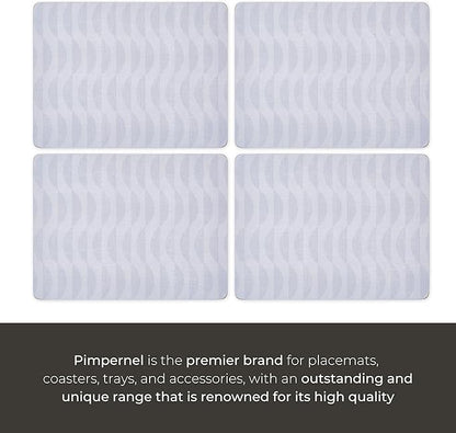 Pimpernel Eclipse Storm Grey Placemats, Set of 4 – (15.7" x 11.7") Elegant, 5mm Cork-Backed Dining Mats with Heat & Stain Resistant Lacquer Finish, Durable Protective Table Accessories