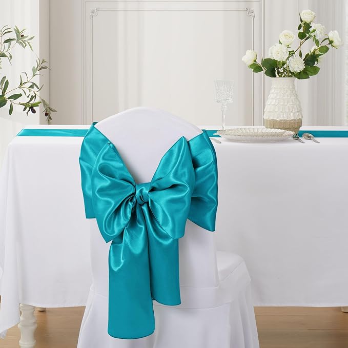 Teal Blue Satin Table Runner, 12x108 Inches, 4 Pack | Premium Satin, Smooth - Image 4
