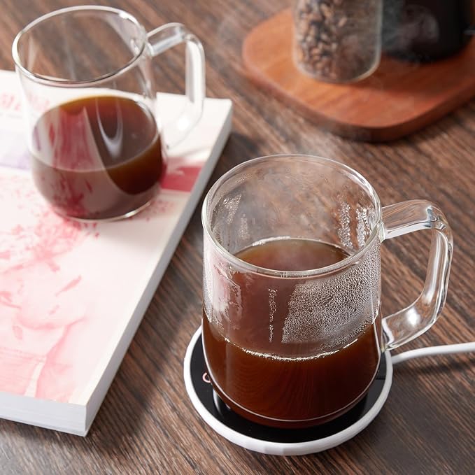 Large Glass Coffee Mugs, 24 oz Glass Coffee Cups Set of 2, Hot/Cold Beverages - Image 5