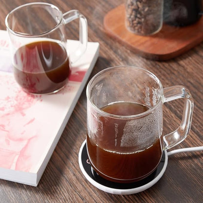 Large Glass Coffee Mugs, 24 oz Glass Coffee Cups Set of 2, Hot/Cold Beverages - Image 5