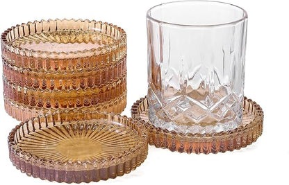 Glass Coasters Round Cup Mat, Decorative Wine Bottle Coaster, Crystal Drink by Unknown