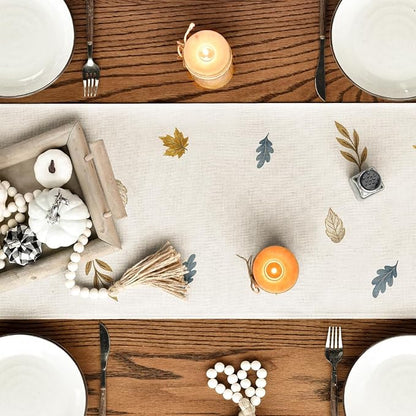 Artoid Mode 210 GSM Fall Table Runner 13x90 Inch Home Party Decor | Blue - Image 4
