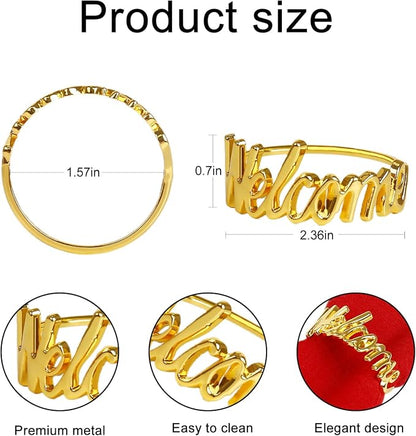 wonlex Gold Napkin Rings Set of 12, Modern Themed Napkin Ring Buckles Simple - Image 7