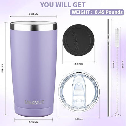 MEZMUT 20oz Insulated Tumbler Cup Travel Coffee Mug - Image 3