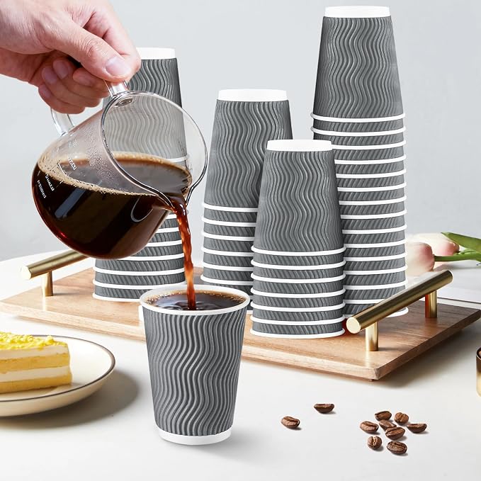 Lamosi 500 Count 16 oz Insulated Coffee Cups, Disposable Paper Cup No Lids | - Image 4