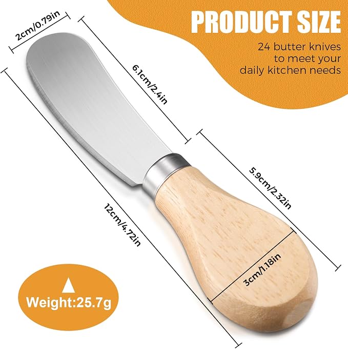 24 Pcs Little Cheese Spreader Knives 4.7 Inch Stainless Steel Butter Spreader - Image 3