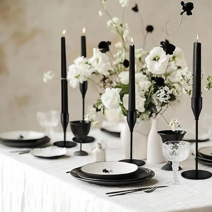 Black Taper Candle Holders for Wedding Table Centerpiece,Tall Taper Candlestick Holders Bulk Set of 27,Metal Candle Stick Holder Decor for Table or Mantel Centerpiece, Dinning, Party Home Decor