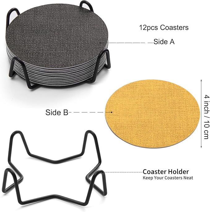 Faux Leather Drink Coasters - Image 9
