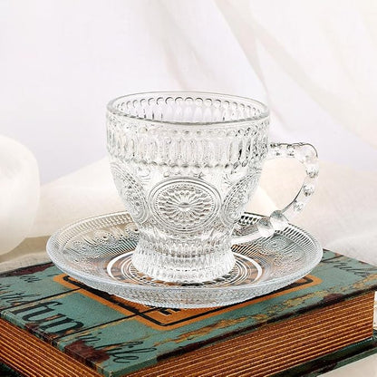 Kingrol 6-Piece Embossed Glass Mug Set - Image 6