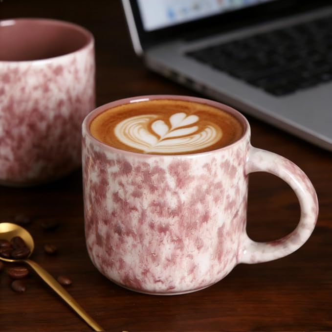 MONITO 12 OZ Coffee Mugs Set of 4, Ceramic Coffee Mugs, Modern Coffee Mugs Set - Image 8