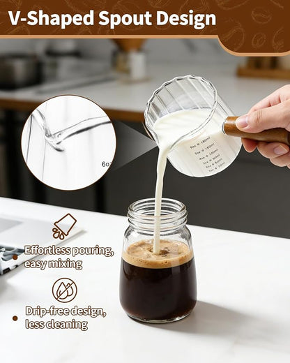 2 Pack Espresso Measuring Cup, 6oz Borosilicate Glass Espresso Cups - Image 5