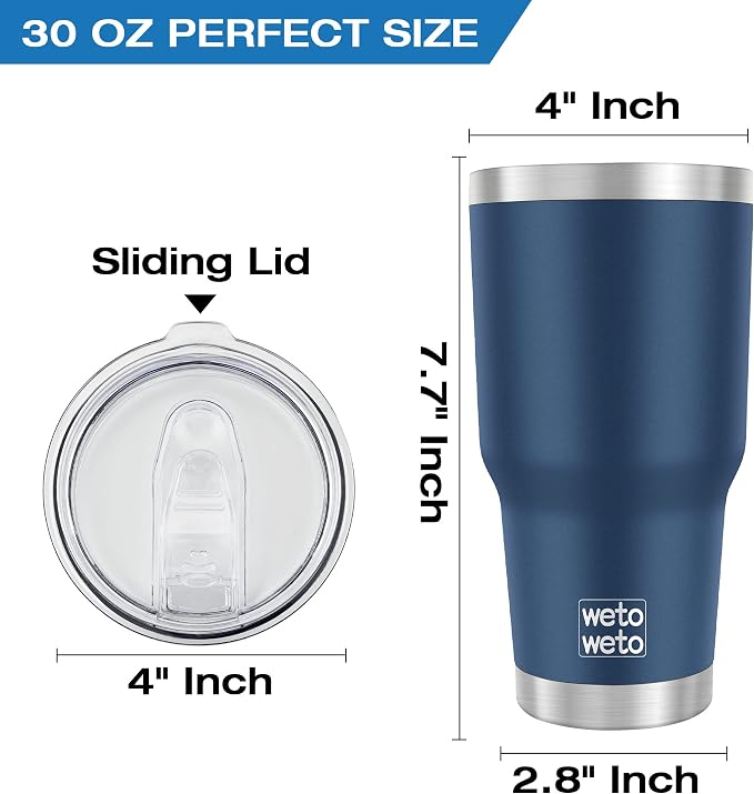 WETOWETO 30oz Tumbler with Lid, Stainless Steel Vacuum Insulated Water Coffee - Image 2