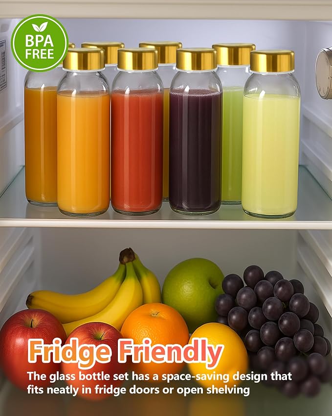 Zukro 10.5 oz Glass Juice Bottles - Image 6