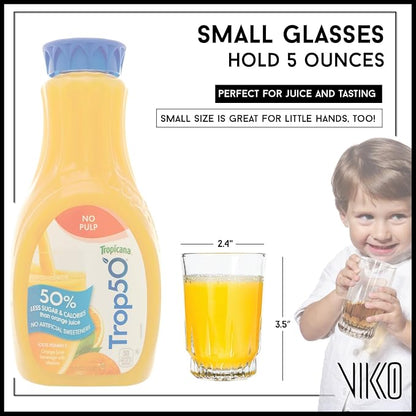 Vikko 5 Ounce Juice Glasses, Heavy Base SMALL Glassware - Image 2