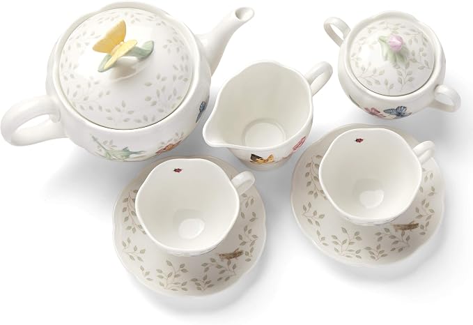 Lenox Butterfly Meadow Porcelain Teapot and Tea Cup Set, 48oz | Dishwasher safe - Image 7