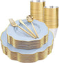 bUCLA 180PCS Blue Plastic Plates by BUCLA