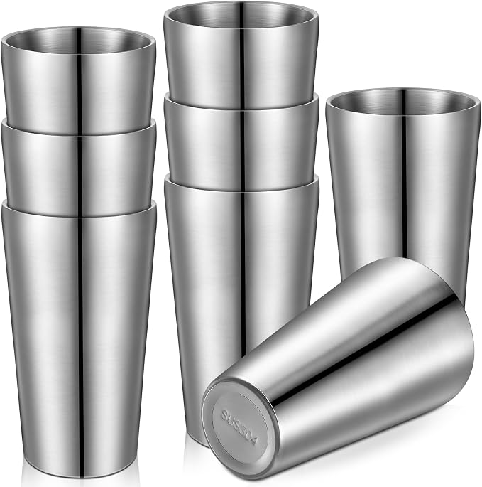 Mimorou 8 Pack Stainless Steel Insulated Cup 18.6 oz Metal Tumbler Double Wall by Mimorou