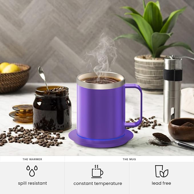 Coffee Warmer with Mug Set, Self Heating Coffee Mug with USB Powered, 131°F - Image 5