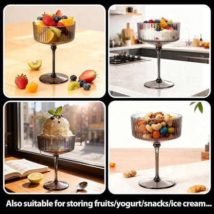 LIYH 20 Pcs Plastic Martini Glasses 10 Oz Clear Black | Disposable Martini - Image 5