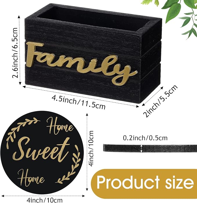 Queekay Coasters Set of 6 House Warming Gifts New Home Wooden Farmhouse Drink - Image 2