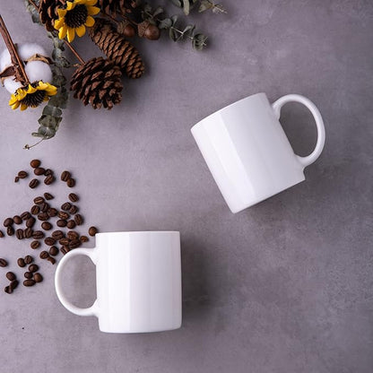 GBhome White Coffee Mugs Set of 12, 12 oz Ceramic Coffee Cups | Classic COffee - Image 3