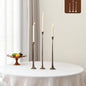 Set of 3 Candle Stick Holders, Iron Antique Gold Candlestick Holders, Fits 3/4 inch Thick Candles, Tapered Candle Holders Tall Set for Dining Table, Wedding, Home Decoration