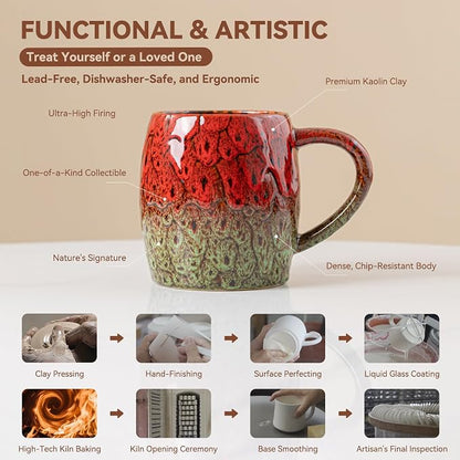 Handmade 22oz Ceramic Coffee Mug, Ergonomic Large Handle, Ideal Gift - Image 7