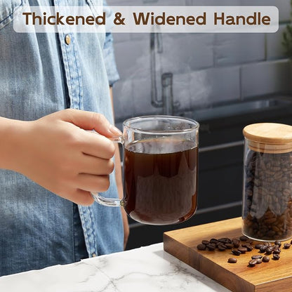 Glass Coffee Mugs, 12 oz iced coffee cups, Glass Mugs - Image 6