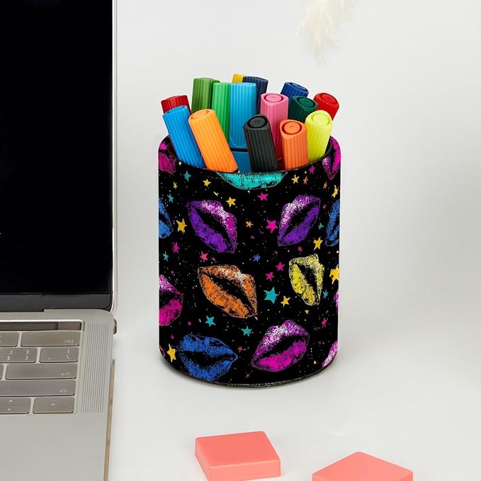 Colorful Lips Leather Pen Holder - Image 5