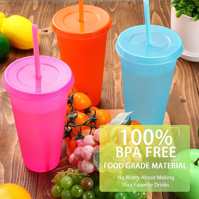 Honeydak 15 Pack Tumbler with Straw and Lid Bulk Cups - Image 3