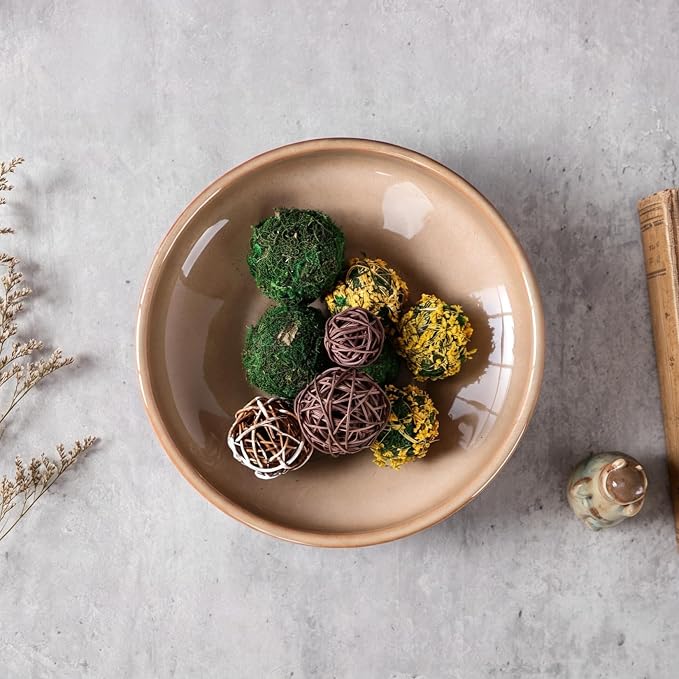 Ceramic Fruit Bowl for Kitchen Counter, Decorative Pedestal Bowl for Table - Image 3