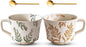 Mug Set of 2 Coffee Mugs Set 11 Ounce, Porcelain Cups by Noevany