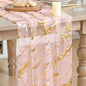 Artoid Mode Marble Pattern Pink Gauze Table Runner 10FT, Glitter Metallic Foil by ArtoidMode