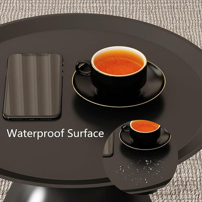 Nesting Tables, Black Side Tables, Modern End Tables for Living Room Nesting Coffee Table Set of 2,Console Table Pedestal Tables