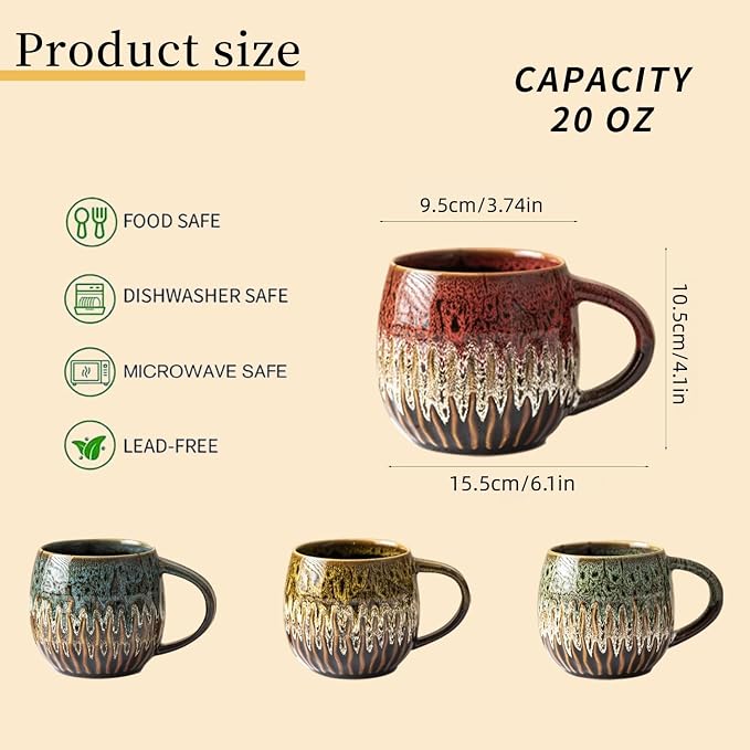 Large Ceramic Coffee Mug - 20oz Big Tea Cup - Image 2