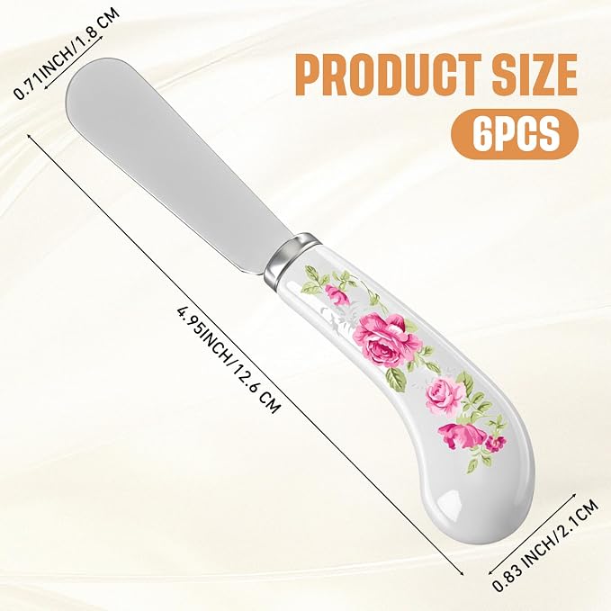 6 Pack Cheese Spreaders bulk 4.95" Stainless Steel Butter Knife - Image 3