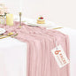 6 Pack Dusty Pink Cheesecloth Table Runner 35x120 Inch Semi Sheer Boho Gauze by BlueTopCoLtd