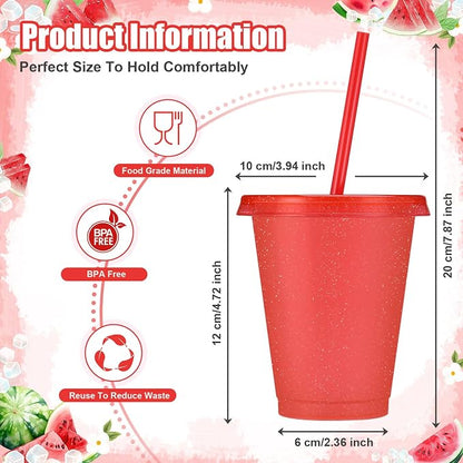 24 Pcs Plastic Tumblers with Lids and Straws, Reusable Cups with Lids Plastic - Image 2