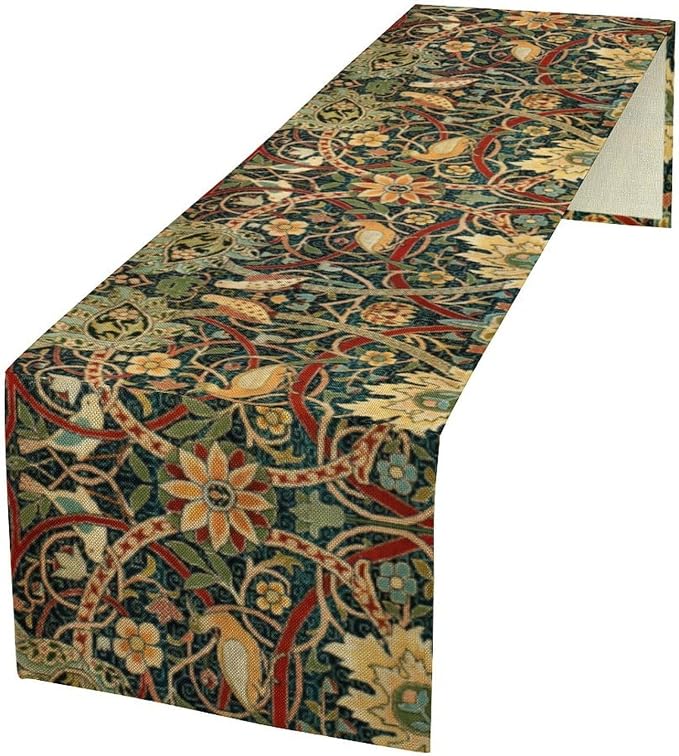 William Morris Table Runner Vintage Flowers Table Runner by SXXLDNG