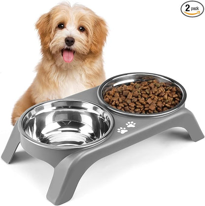 Elevated Dog Bowls for Small Dogs, 3” High Raised Dog Bowl Stand by COMESOON
