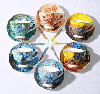Bone China Cup &Saucer Set, 7oz- Van Gogh's Paintings - Image 7