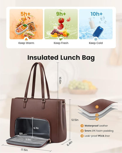 LOVEVOOK Lunch Tote Bag for Women, 3 in 1 Work Bag - Image 5