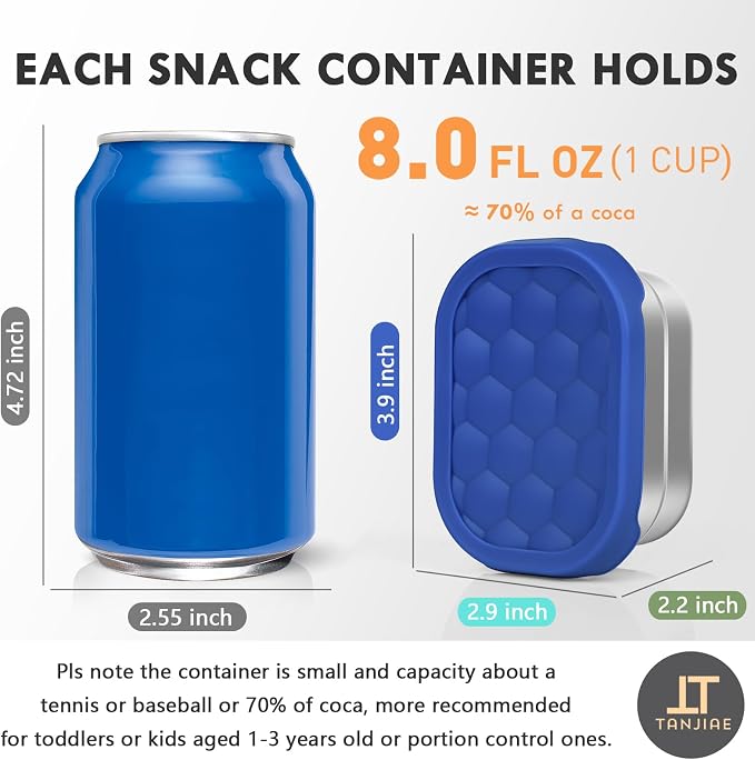 Small Stainless Steel Snack Containers - Image 2