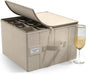 Sorbus China Storage Containers – Dinnerware Organizer for Champagne Flute Glasses with Lid (Holds Service for 12) with Felt Protectors – 13" x 10" x 10.6"