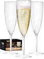 36 Pack Plastic Champagne Flutes, 6 Oz Clear Disposable Wine Glasses | Elegant by WaleeKoky